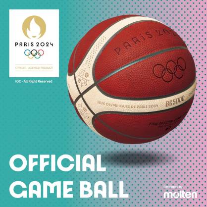 Ballon de basket réplica officiel des Jeux olympiques Paris 2024 BG3000 Molten