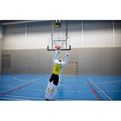 Mannequin gonflable pour l'entrainement au basket. Solide et resistant