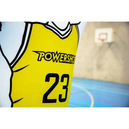 Mannequin gonflable pour l'entrainement au basket. Solide et resistant