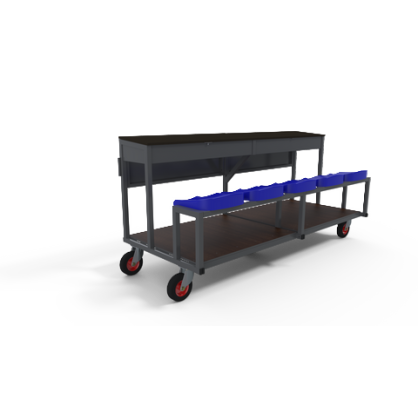 Table de marque sur roulettes