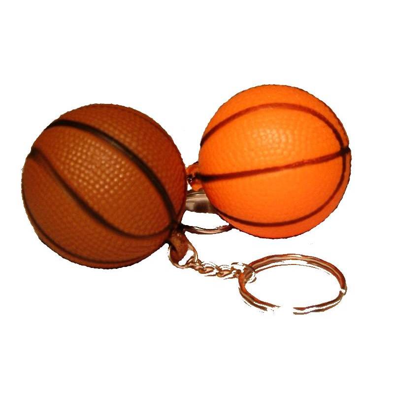 Porte clés ballon de basket en mousse, orange ou brun, prix attractif