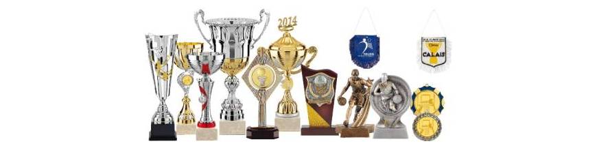 Récompenses trophées coupes médailles clubs basket et associations