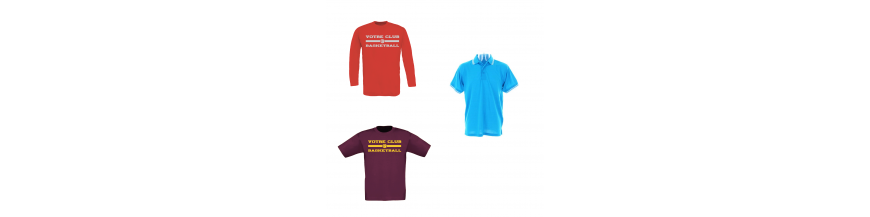Polos, t-shirts club, t-shirts manches longues 